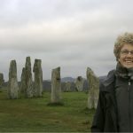 Margie stands in front of the Callanish Stones